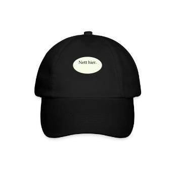 Nett hier Blanko Vorlage - Baseballkappe - Schwarz/Schwarz - Vorne