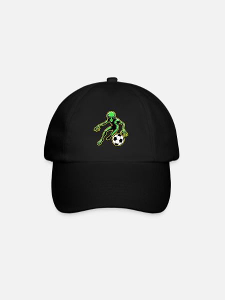 Außerirdischer Fußball - Baseballkappe - Schwarz/Schwarz