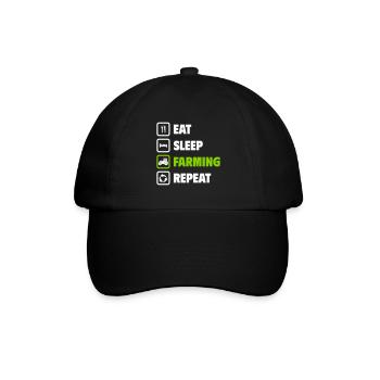 Eat, sleep, farm, repeat - Baseball Cap - black/black - Front