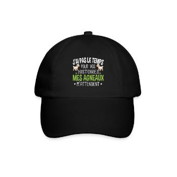 Agneau Animal Cadeau Humour Brebis Mouton Chèvre - Casquette classique - noir/noir - Devant