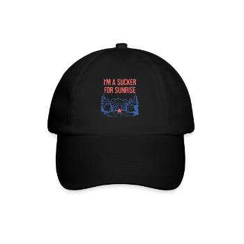 Sucker for Sunrise Summer Camping Tropical Camper - Baseballkappe - Schwarz/Schwarz - Vorne