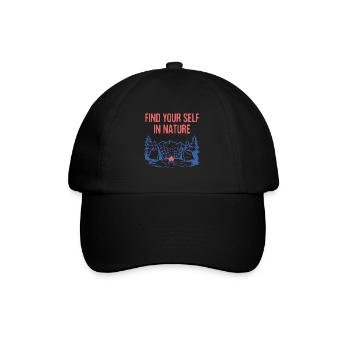Find Your Self in Nature Camping Positivity Camper - Baseball Cap - black/black - Front