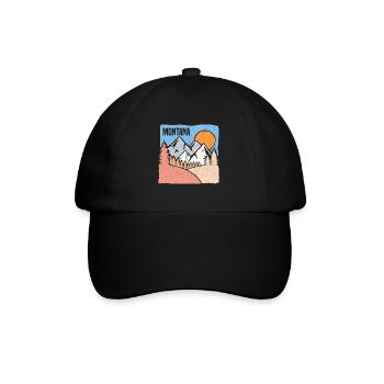 Natur Montana Mountain Design für stolze Montaner - Baseballkappe - Schwarz/Schwarz - Vorne