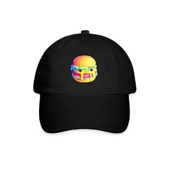Colorful kawaii hamburger - Baseball Cap - black/black - Front