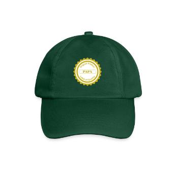 Label de qualité / Papa / Français - Casquette classique - vert bouteille - Devant