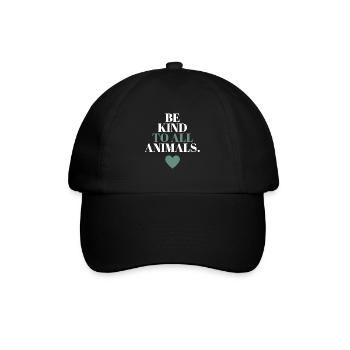Be kind to all animals - Baseball Cap - black/black - Front