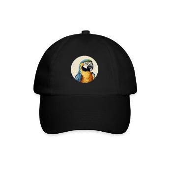 Blau-Gold Ara - Baseballkappe - Schwarz/Schwarz - Vorne