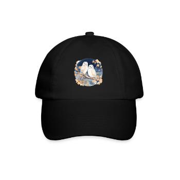 Schleiereule Eulen für einen Eulen Fan - Baseballkappe - Schwarz/Schwarz - Vorne
