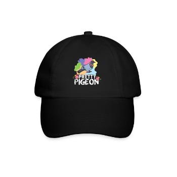 Hübsches Taubendesign für Taubenliebhaber - Baseballkappe - Schwarz/Schwarz - Vorne