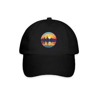 Krefeld Skyline - Baseballkappe - Schwarz/Schwarz - Vorne