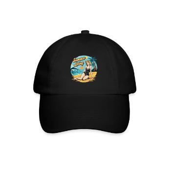 Retro Summer Loving Beach Vibes für einen - Baseballkappe - Schwarz/Schwarz - Vorne