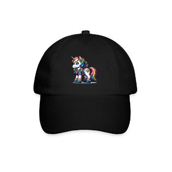 Cute Schoolboy Unicorn - Baseball Cap - black/black - Front