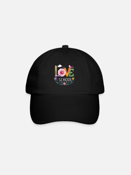 Bunte lustige Liebe Schule Design für Schüler und - Baseballkappe - Schwarz/Schwarz
