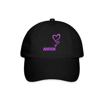 Geschenk für Anouk - Baseballkappe - Schwarz/Schwarz - Vorne