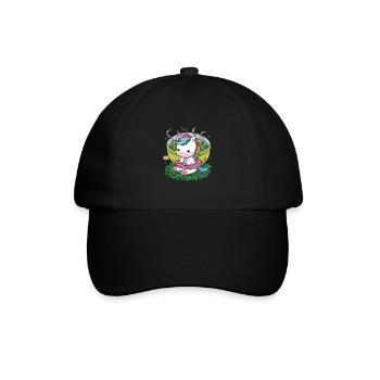 Une jolie licorne kawaii aime le thé vert - Casquette classique - noir/noir - Devant