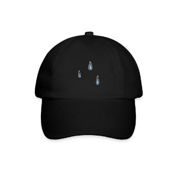 rain water pattern weather drops tears tears - Baseball Cap - black/black - Front