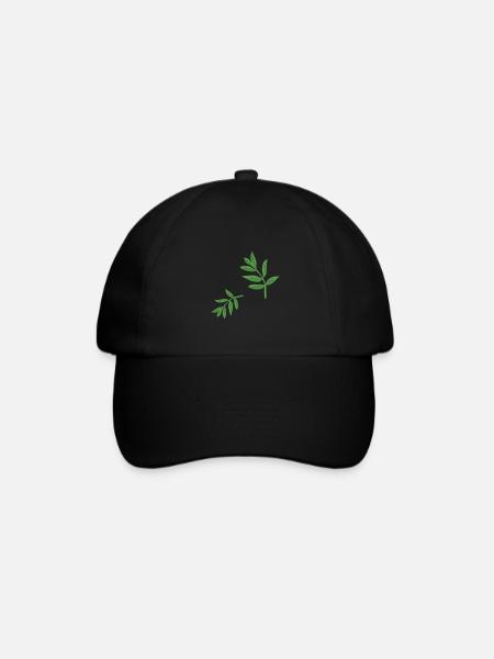 blätter pflanze frühling natur muster blatt - Baseballkappe - Schwarz/Schwarz