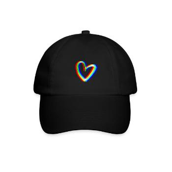 heart effect 3d symbol love - Baseball Cap - black/black - Front