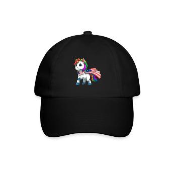 USA Einhorn - Americorn Patriotisches - Baseballkappe - Schwarz/Schwarz - Vorne