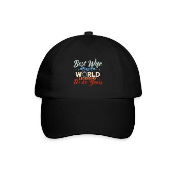 20th Wedding Anniversary Couple Design 20 Years of Marriage - Baseball Cap - black/black - Front