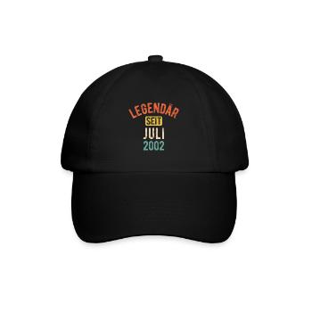 20. Geburtstag Geschenk 20 Jahre Legendär seit Jul - Baseballkappe - Schwarz/Schwarz - Vorne