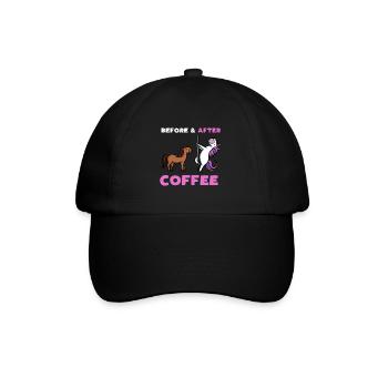 Before Coffee After Coffee - Baseballkappe - Schwarz/Schwarz - Vorne