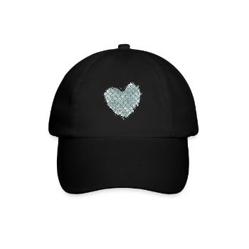 Fischherz-Design für Fisch-Fans - Baseballkappe - Schwarz/Schwarz - Vorne