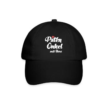 Patenonkel mit Herz Taufpate mit Herz Patenonkel - Baseballkappe - Schwarz/Schwarz - Vorne