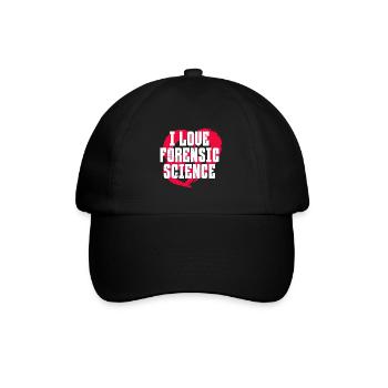 I Love Forensics – Investigative Psychology - Baseballkappe - Schwarz/Schwarz - Vorne