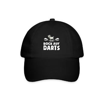 Bock auf Darts - Spruch - lustiges Wortspiel - Baseballkappe - Schwarz/Schwarz - Vorne