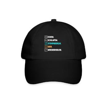 Bier Stand Up Paddeling - Baseballkappe - Schwarz/Schwarz - Vorne