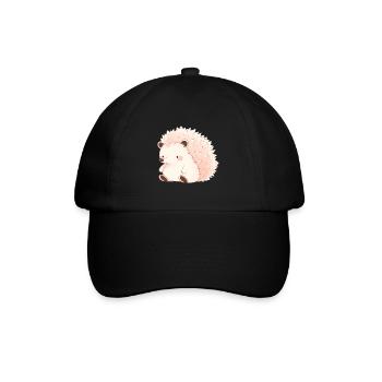 Süßer Vintage Igel - Baseballkappe - Schwarz/Schwarz - Vorne