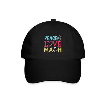 Frieden Liebe Mathematik - Baseballkappe - Schwarz/Schwarz - Vorne