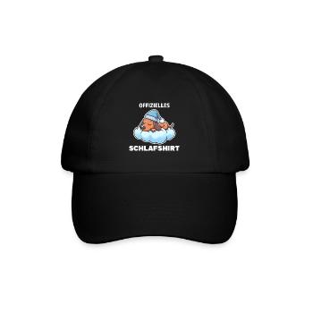 Schlafshirt Dachshund Dackel Geschenk - Baseballkappe - Schwarz/Schwarz - Vorne