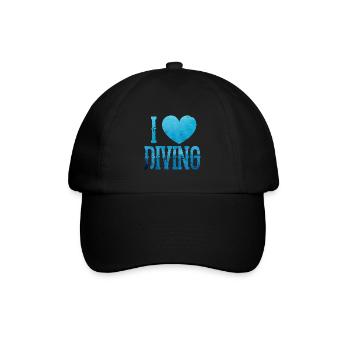 I Love Diving Ocean Underwater Explorer Scuba - Baseball Cap - black/black - Front