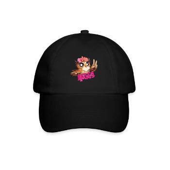ANGES - Beautiful girl name with cute OWL - Baseball Cap - black/black - Front