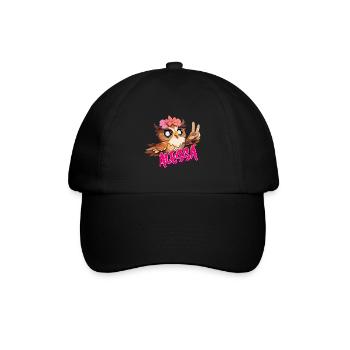 ALESSA - Beau nom de fille avec un hibou mignon - Casquette classique - noir/noir - Devant