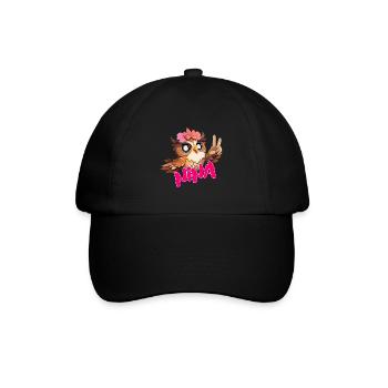 NINA - Beau nom de fille avec hibou mignon - Casquette classique - noir/noir - Devant