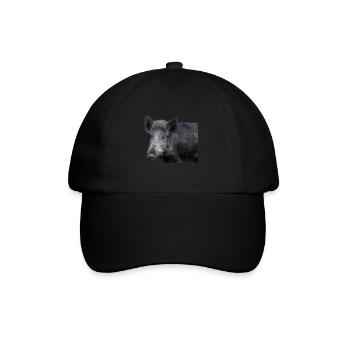 Sanglier Sanglier Porc Truie Cochon - Casquette classique - noir/noir - Devant