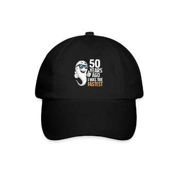 50 Years Ago I Was The Fastest - Lustiger Spruch - Baseball Cap - black/black - Front