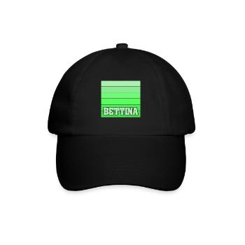 Geschenk für Bettina - Baseballkappe - Schwarz/Schwarz - Vorne