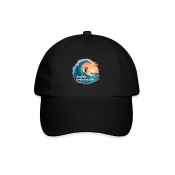 Le surf est ma vague de vie – Surfer & Ocean - Casquette classique - noir/noir - Devant