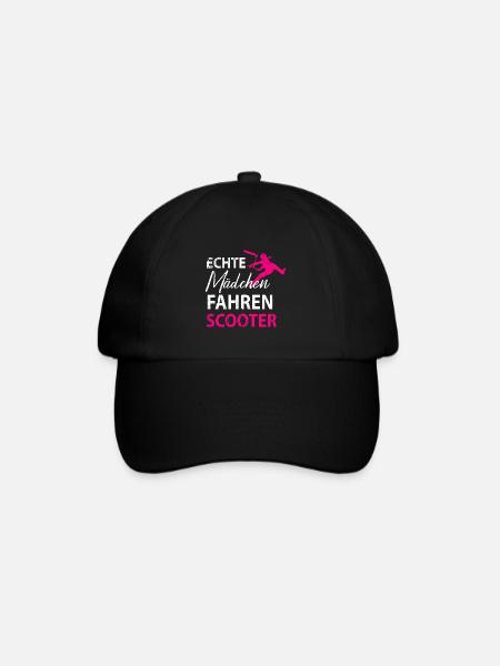 Stuntscooter Scooter Tretroller Damen Mädchen - Baseballkappe - Schwarz/Schwarz