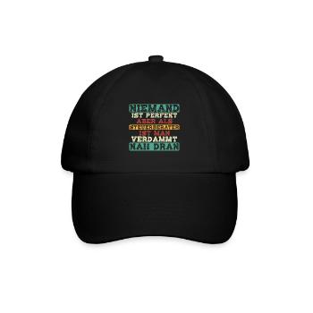Niemand ist perfekt - Steuerberater Spruch - Baseballkappe - Schwarz/Schwarz - Vorne