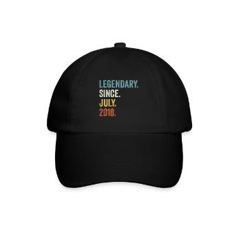 Legendary Since July 2018 4. Geburtstag - Baseballkappe - Schwarz/Schwarz - Vorne