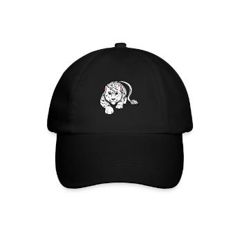Schneeleopard - Baseballkappe - Schwarz/Schwarz - Vorne