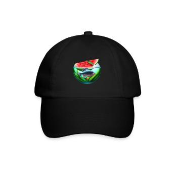 Watermelon aquarium with fish - Baseball Cap - black/black - Front