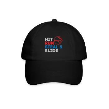 hit run baseball - Baseballkappe - Schwarz/Schwarz - Vorne
