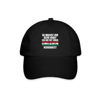 Du machst mir Keine Angst ich bin mit einer Ungari - Baseballkappe - Schwarz/Schwarz - Vorne