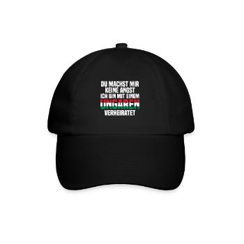 Du machst mir Keine Angst ich bin mit einem Ungare - Baseballkappe - Schwarz/Schwarz - Vorne